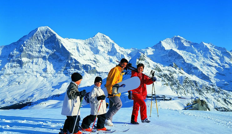 Esportes de inverno em Interlaken na Suíça
