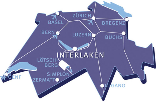 Mapa: Onde fica Interlaken Suíça
