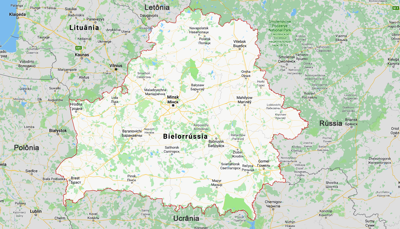 Mapa da Belarus
