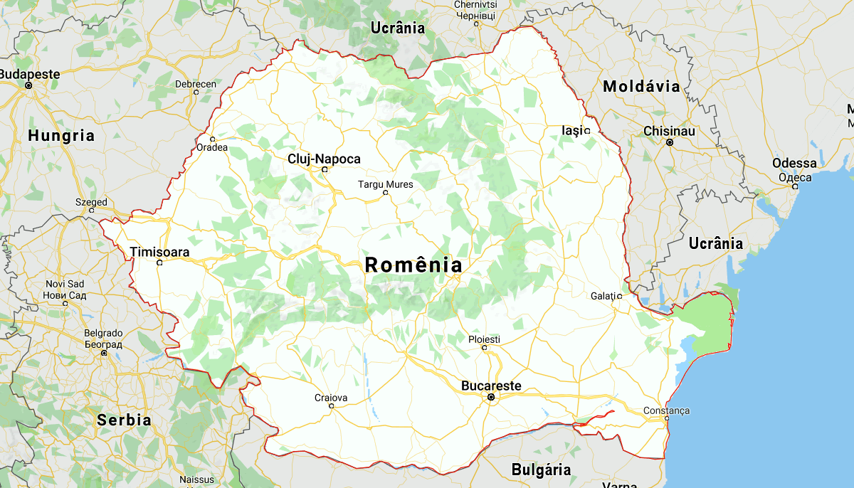 Mapa da Romênia