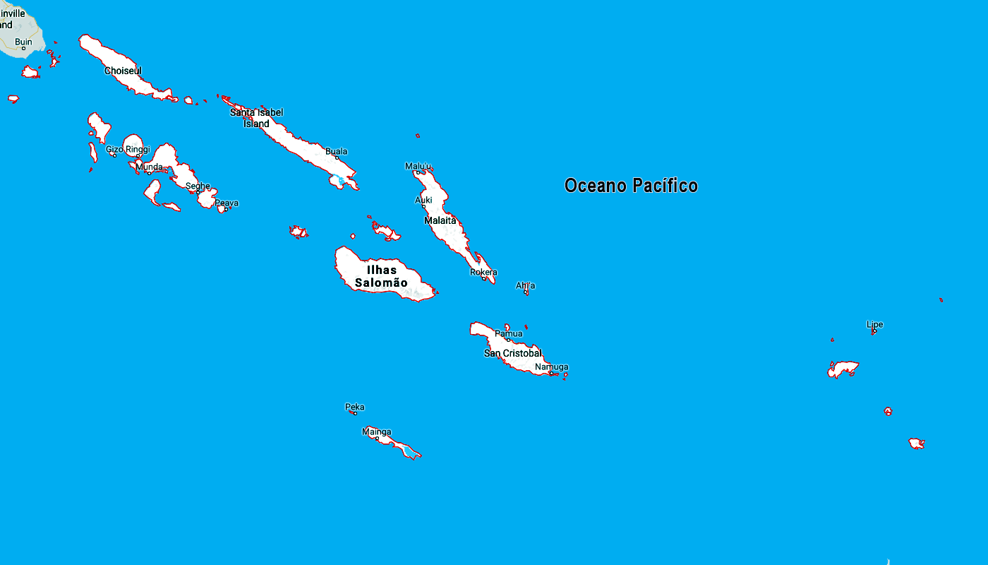 Mapa das Ilhas Salomão