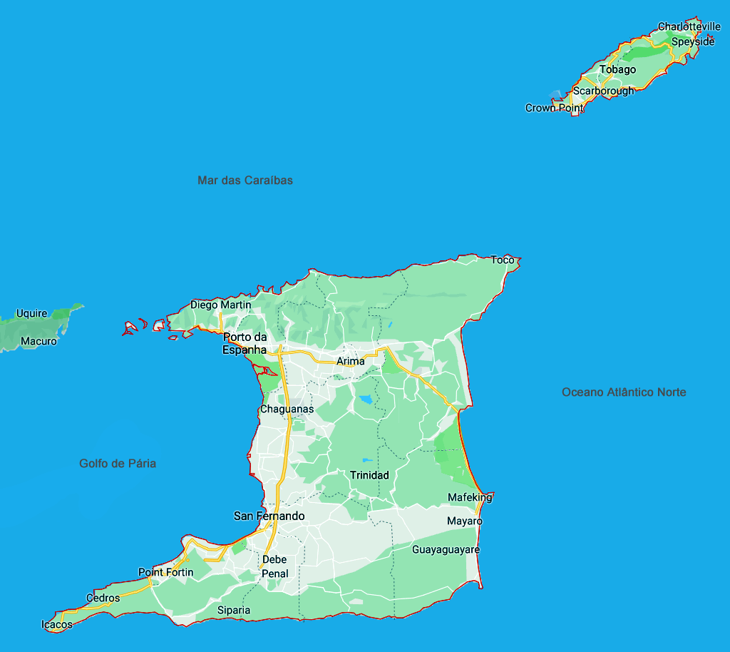 Mapa de Trinidad e Tobago