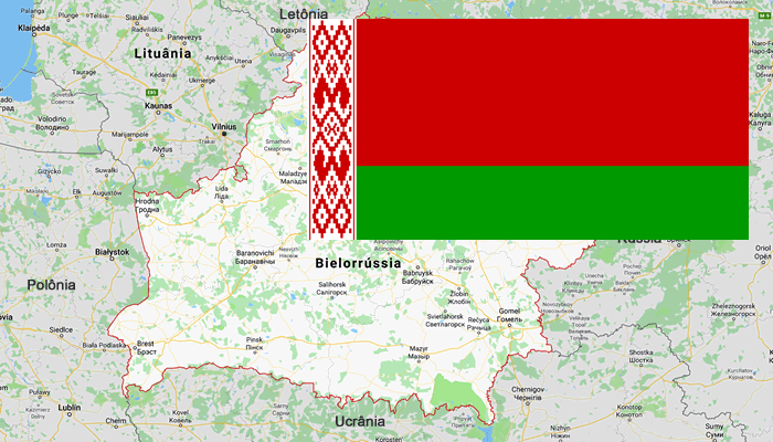 Mapa e Bandeira da Belarus