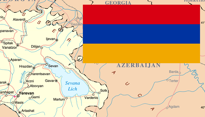 Mapa e Bandeira da Armênia