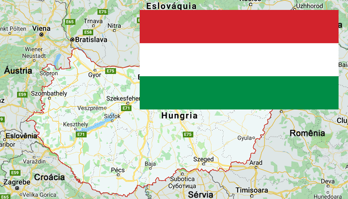 Mapa e Bandeira da Hungria