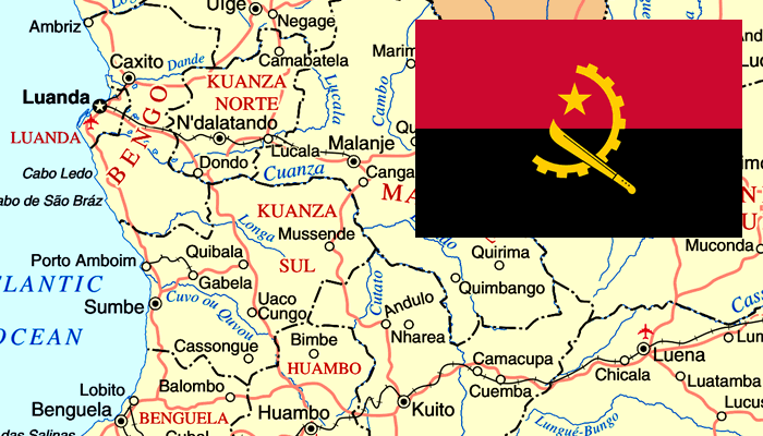 Mapa e Bandeira de Angola