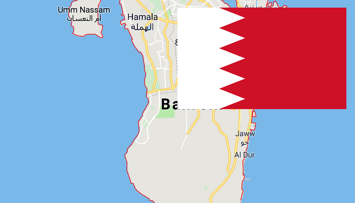 Mapa e Bandeira do Bahrein