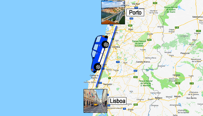 Como ir de Porto a Lisboa