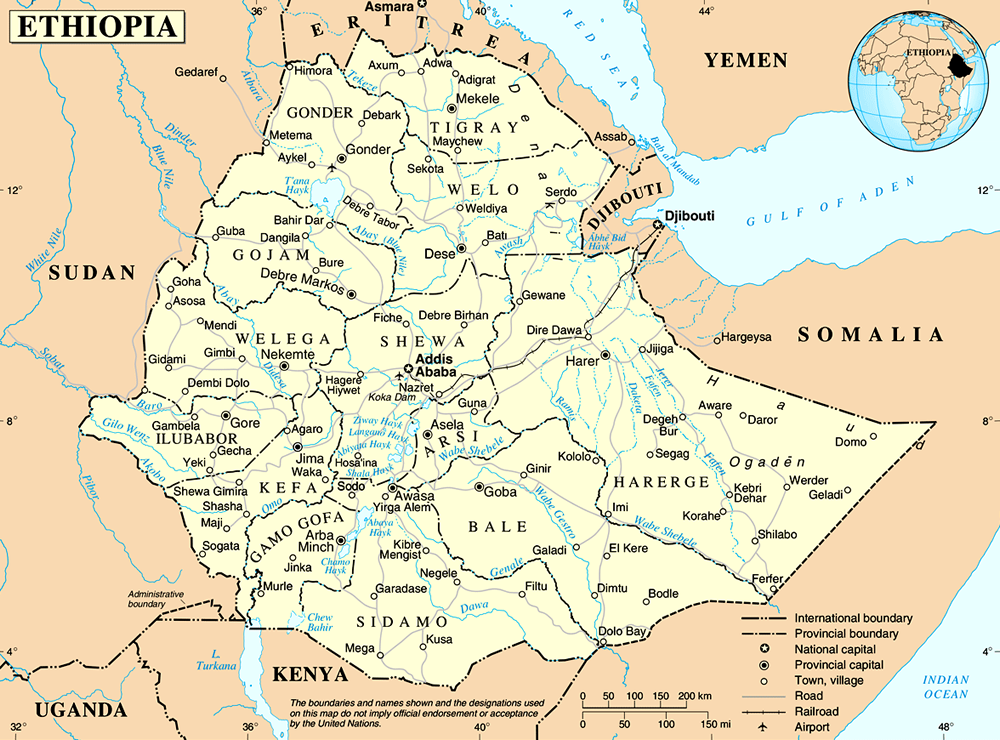 Mapa da Etiópia