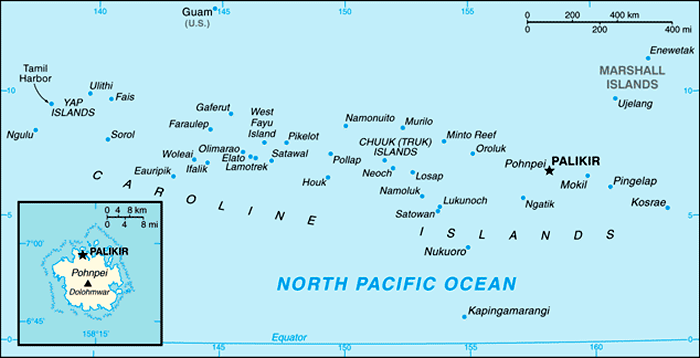 Mapa da Micronésia