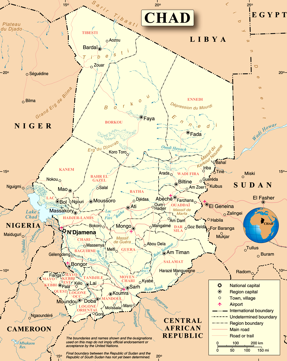 Mapa do Chade