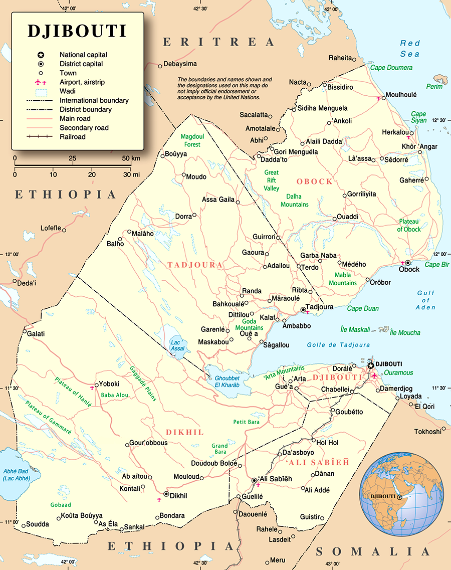 Mapa do Djibouti