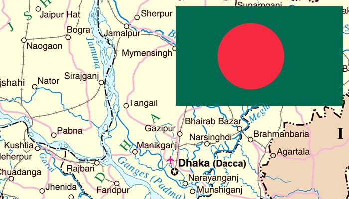 Mapa e Bandeira de Bangladesh