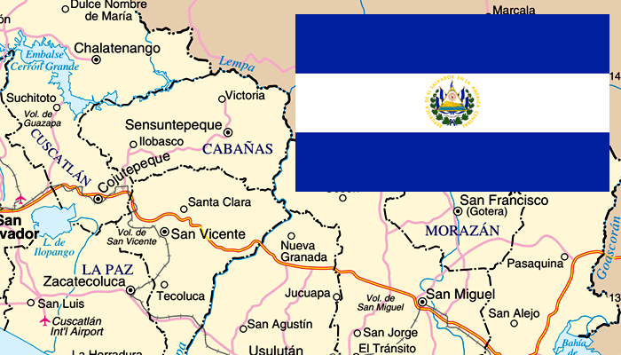 Mapa e Bandeira de El Salvador