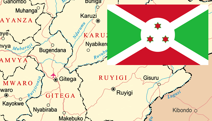 Mapa e Bandeira do Burundi