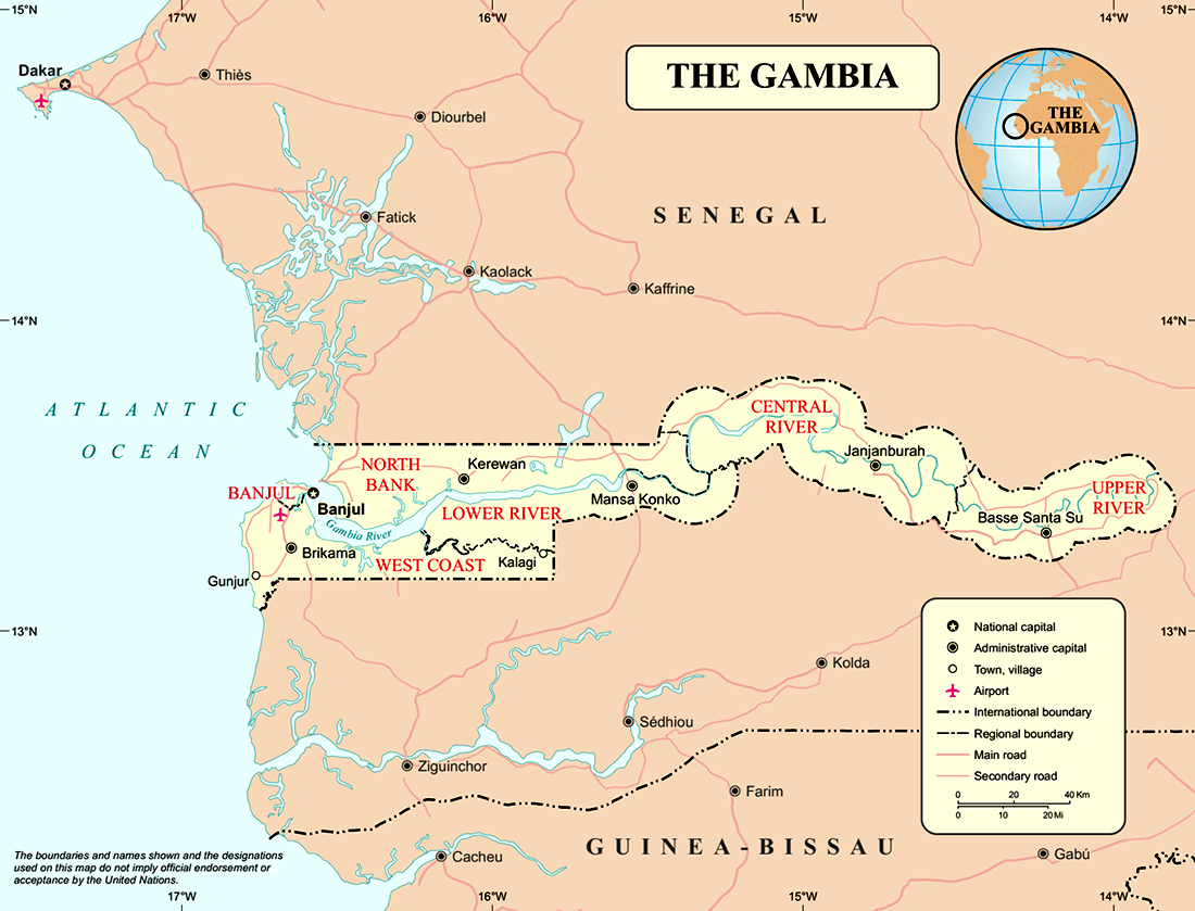 Mapa da Gâmbia