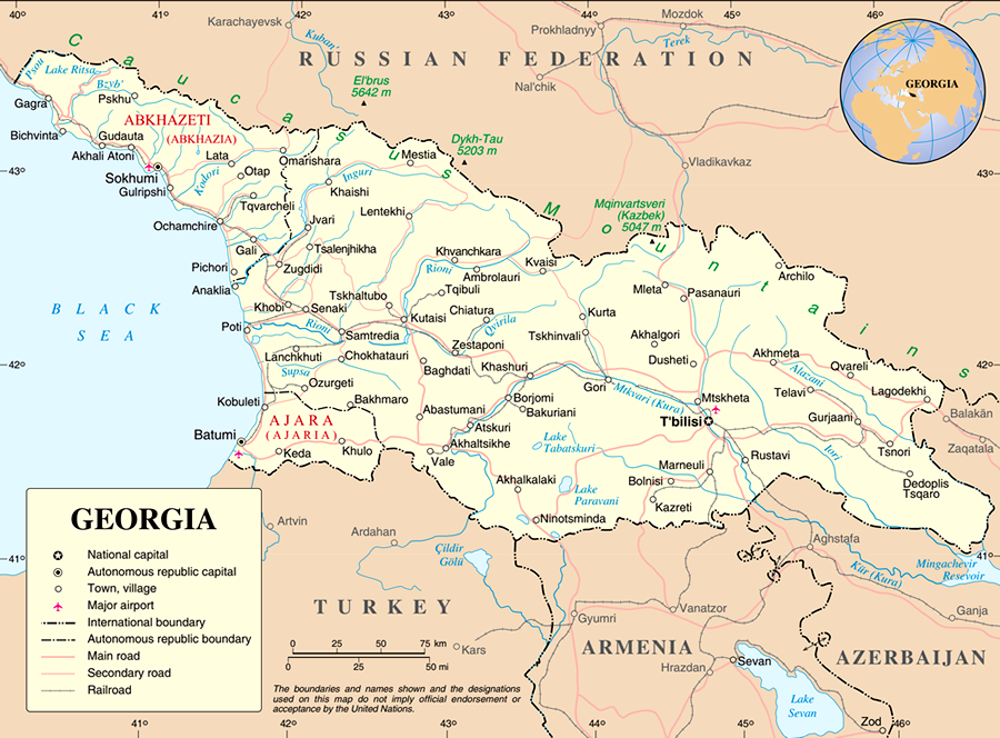 Mapa da Geórgia