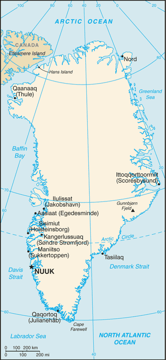 Mapa da Groenlândia