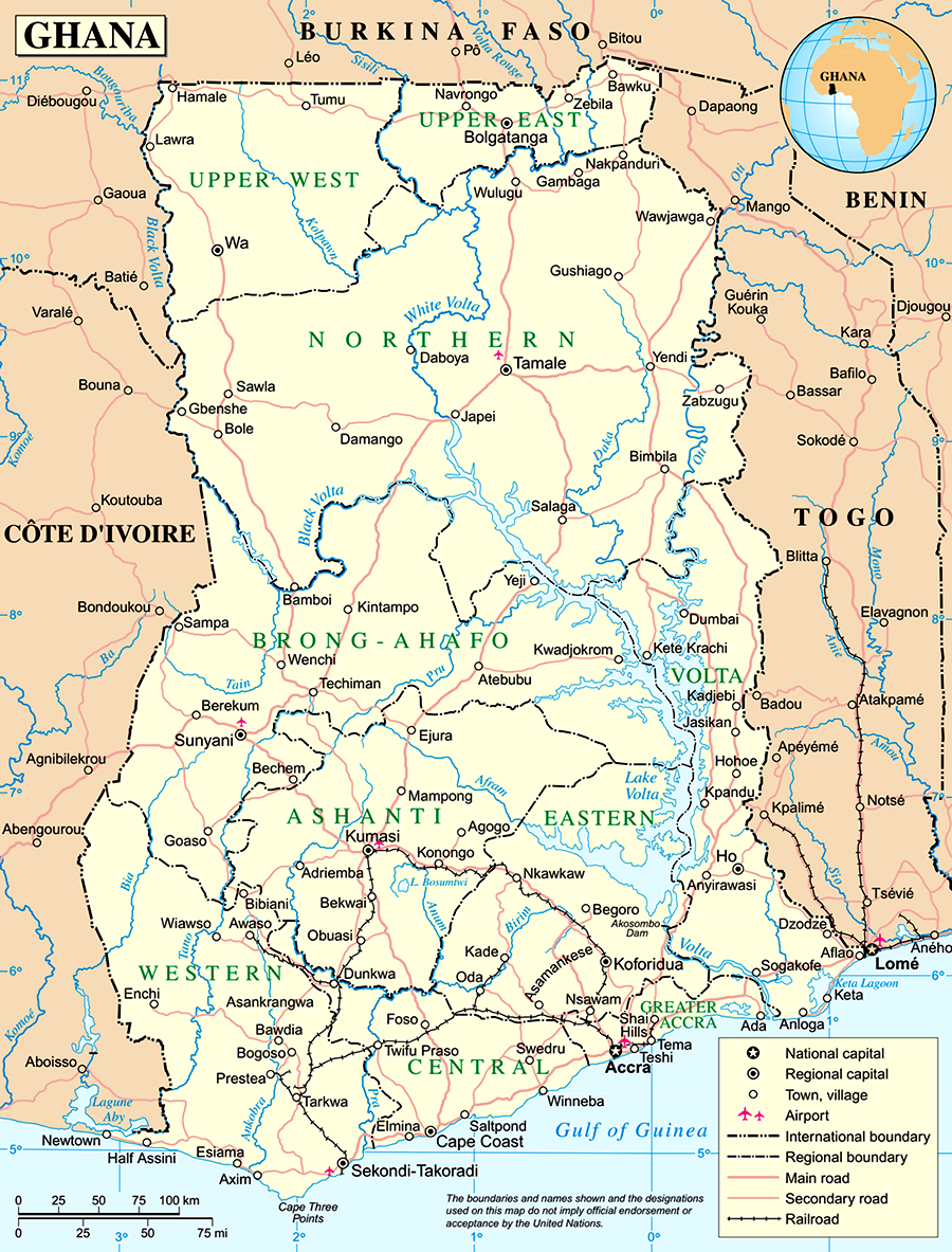 Mapa de Gana