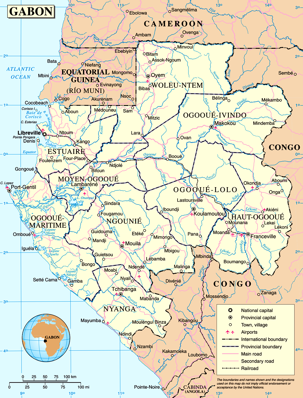Mapa do Gabão