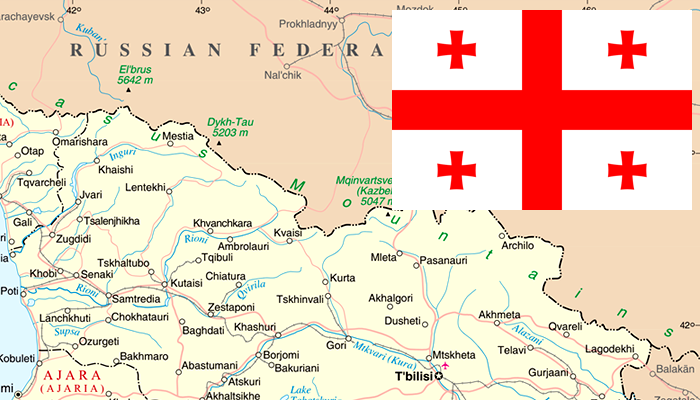 Mapa e Bandeira da Geórgia