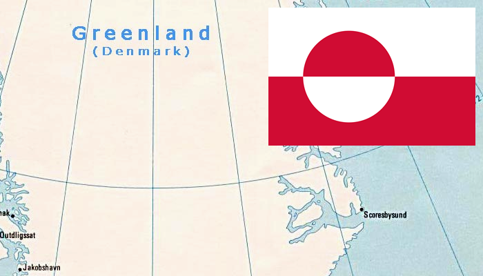 Mapa e Bandeira da Groenlândia