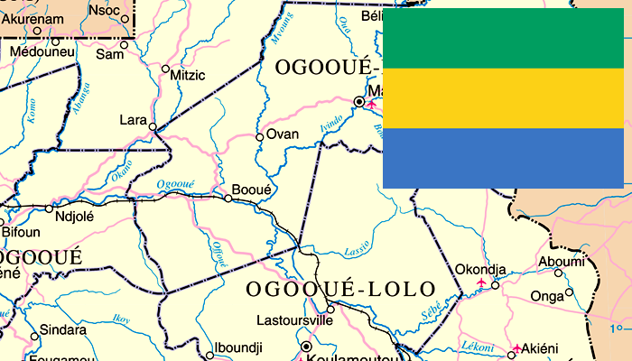 Mapa e Bandeira do Gabão