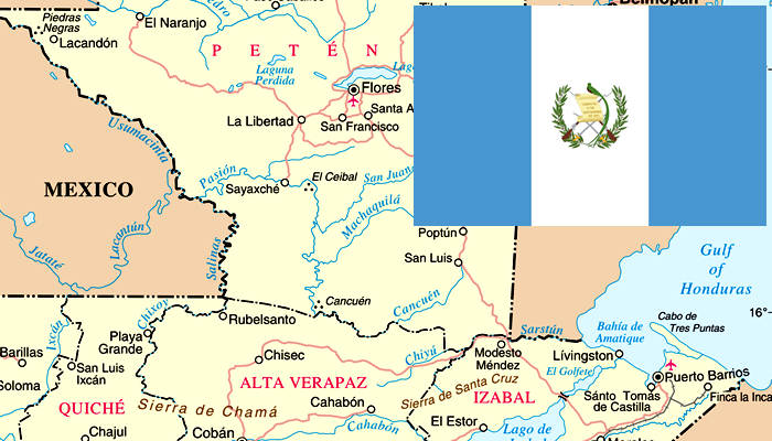 Bandeira e Mapa da Guatemala