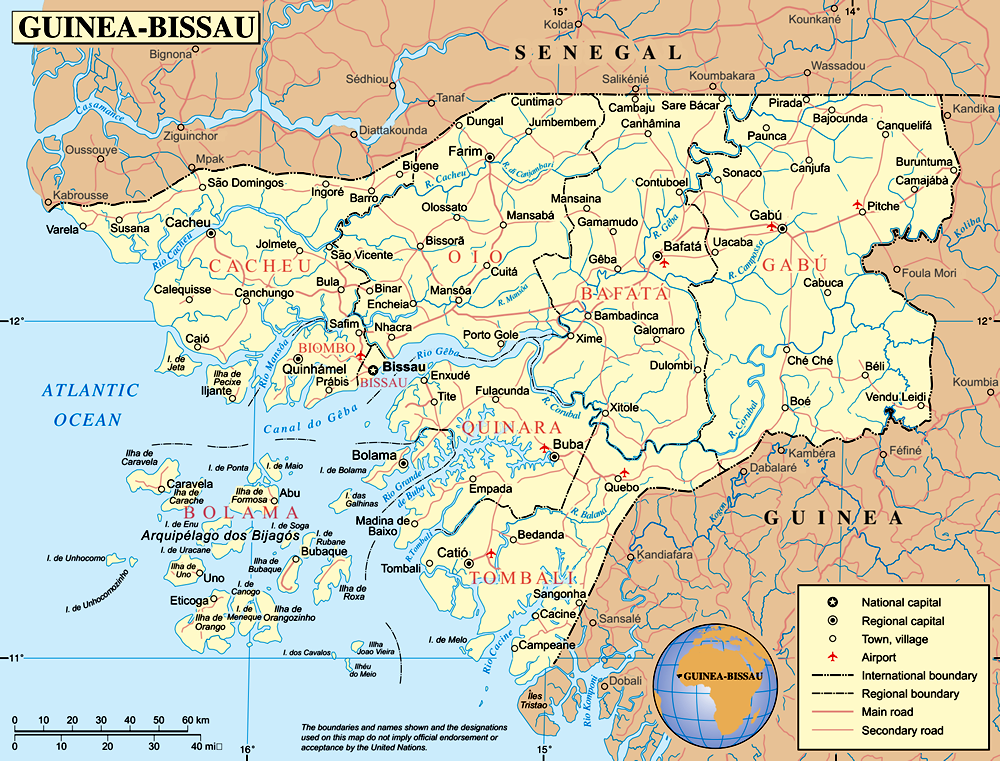 Mapa da Guiné-Bissau