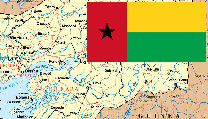Bandeira e Mapa da Guiné-Bissau