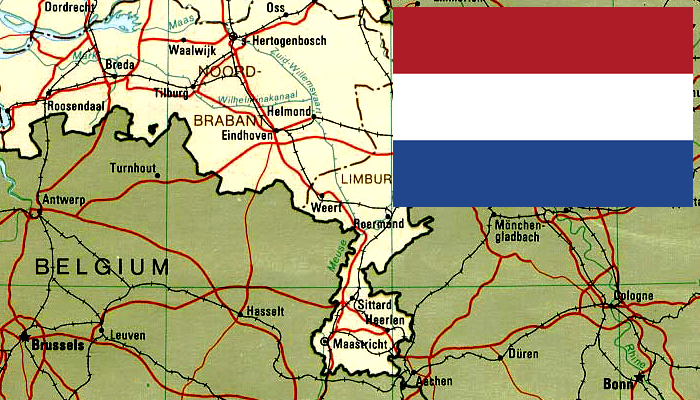 Mapa e Bandeira da Holanda