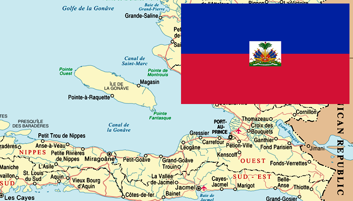 Mapa e Bandeira do Haiti