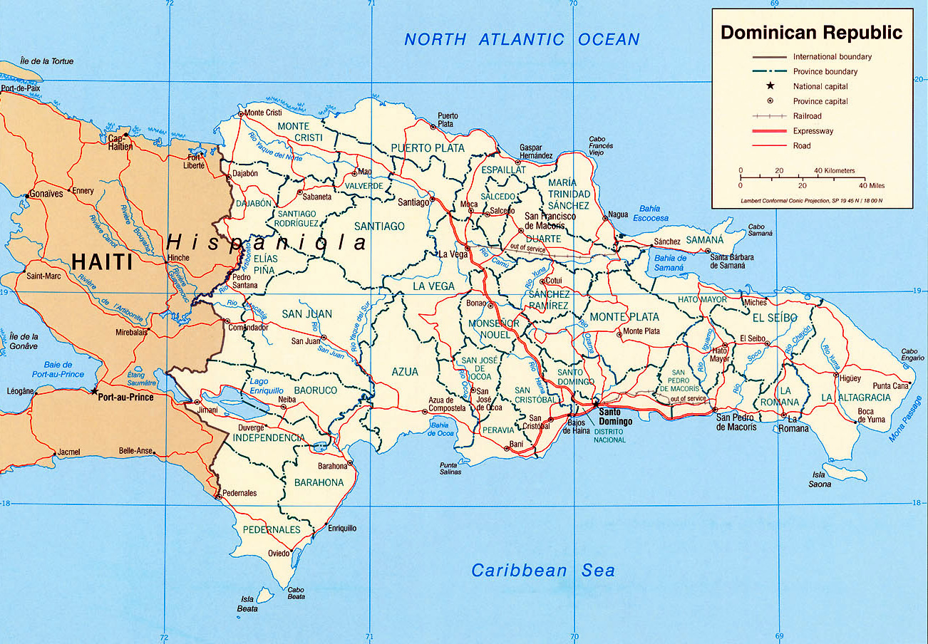 Mapa da República Dominicana