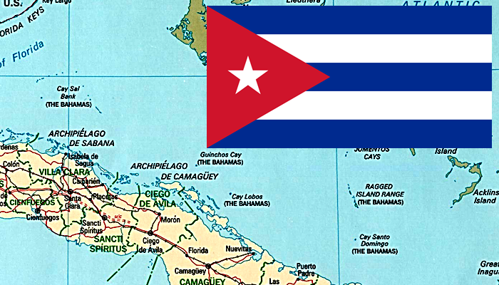 Mapa e Bandeira de Cuba
