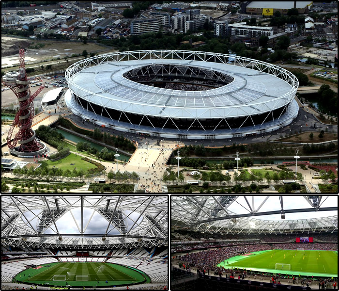 Estádios Futebol de Londres: London Stadium (Estádio Olímpico de Londres), utilizado pelo West Ham