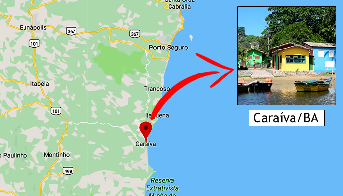 Mapa: Onde fica Caraíva/BA