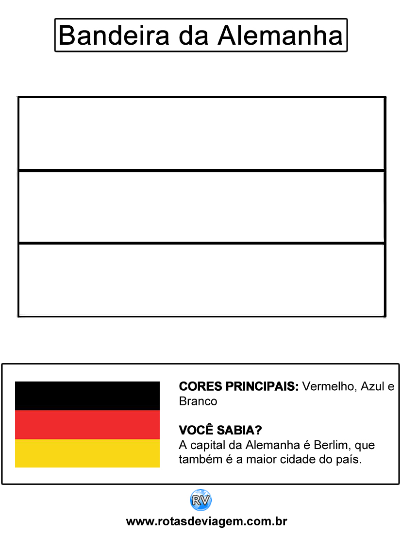 Bandeira da Alemanha para colorir (em preto e branco): IMAGEM