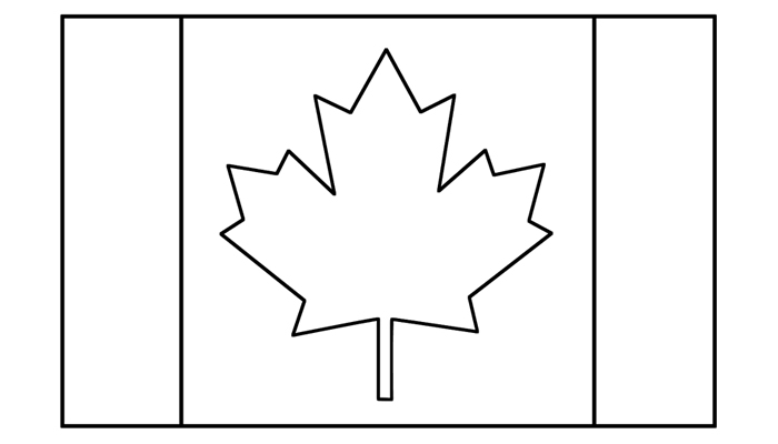 Bandeira do Canadá para colorir (em preto e branco)