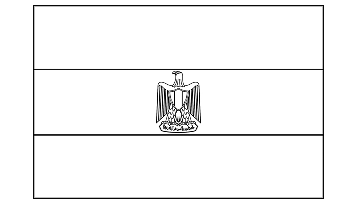[Para Imprimir] Bandeira do Egito para Colorir (preto e branco)!