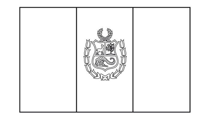 Bandeira do Peru para colorir (em preto e branco)