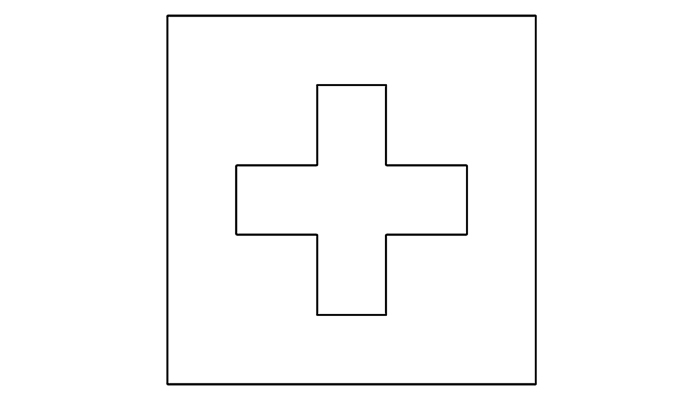 Bandeira da Suíça para colorir (em preto e branco)