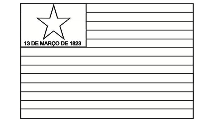 [Para Imprimir] Bandeira do Piauí para Colorir (preto e branco)!