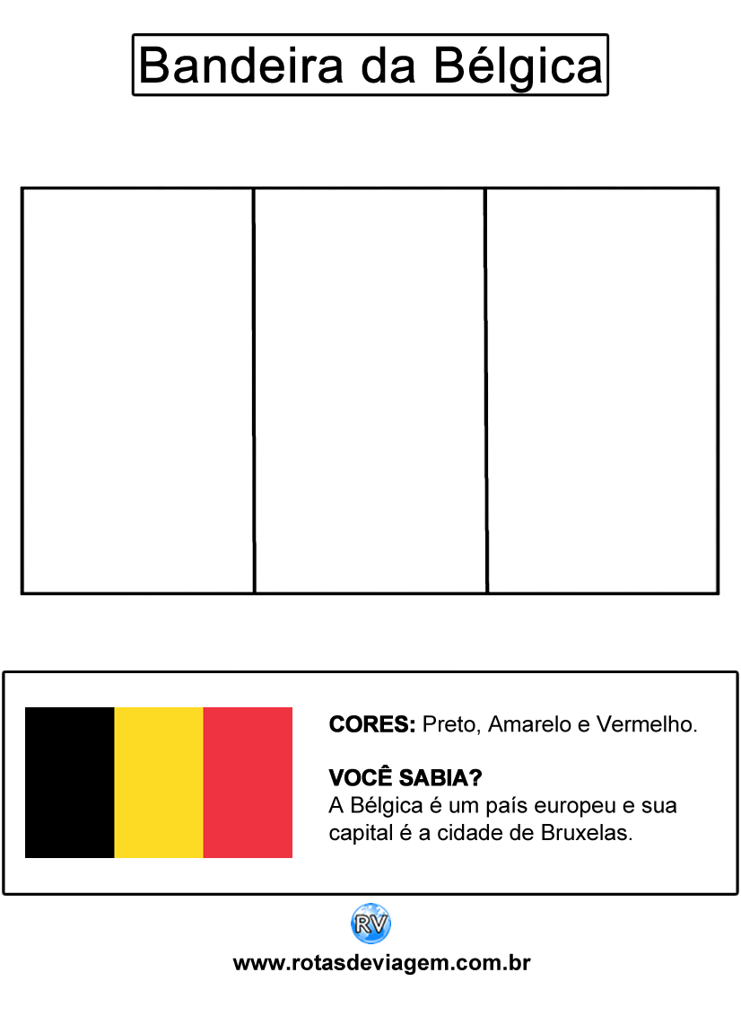 Bandeira da Bélgica para colorir (em preto e branco): IMAGEM