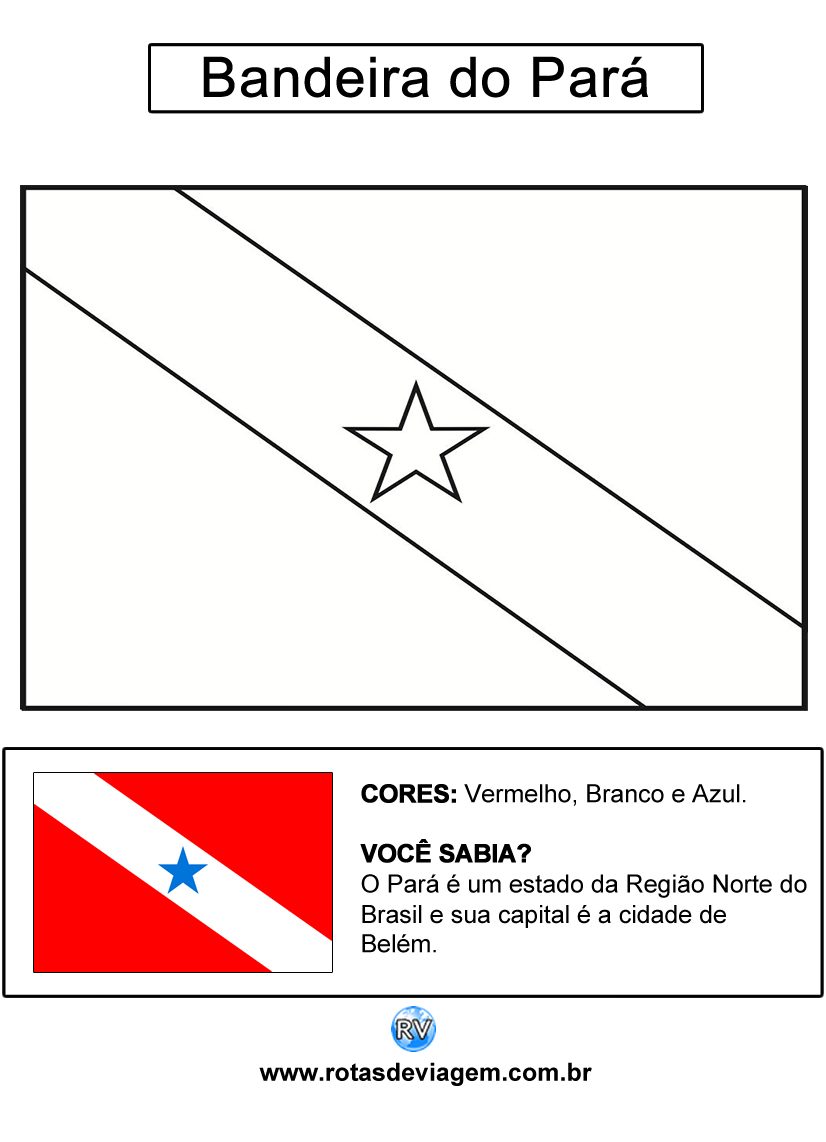 Bandeira do Pará para colorir (em preto e branco): IMAGEM