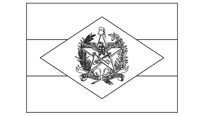 [Para Imprimir] Bandeira de Santa Catarina para Colorir (preto e branco)!