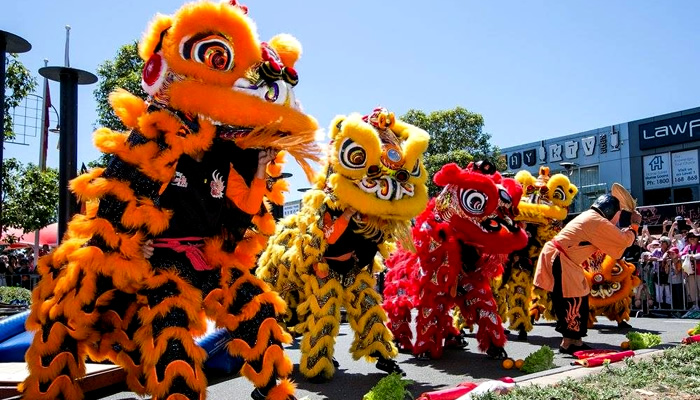 Festival das Lanternas da China: Dança do leão
