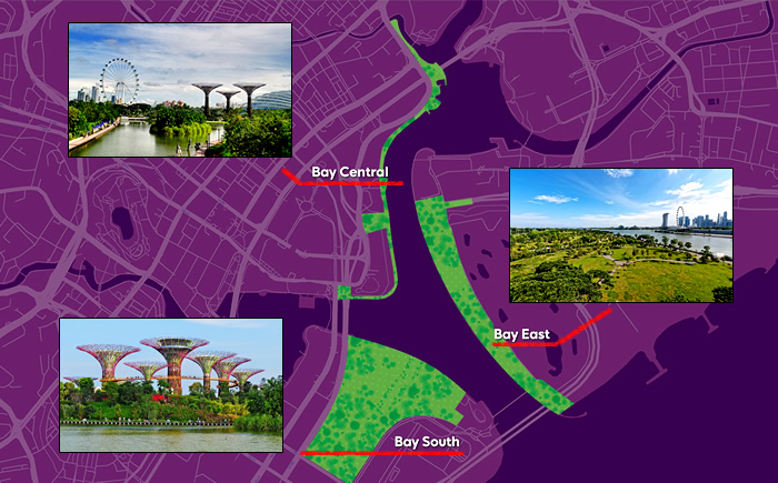 Mapa dos Jardins da Baía, em Singapura