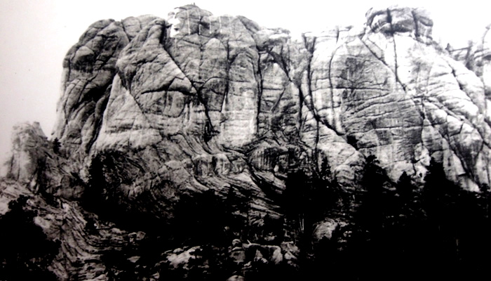 Monte Rushmore antes das obras de escultura