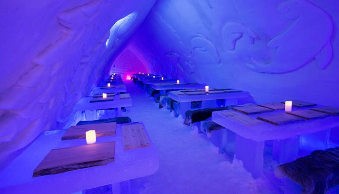 Restaurante no Arctic Snowhotel