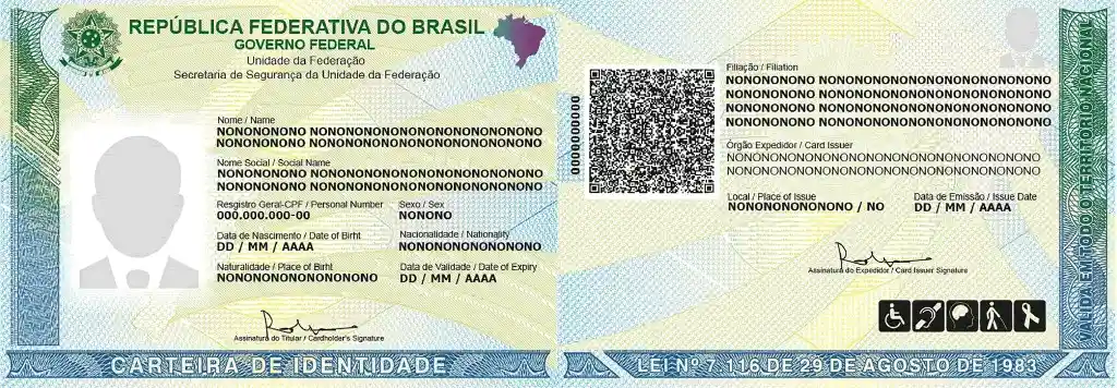 Reverso e anverso da nova identidade brasileira